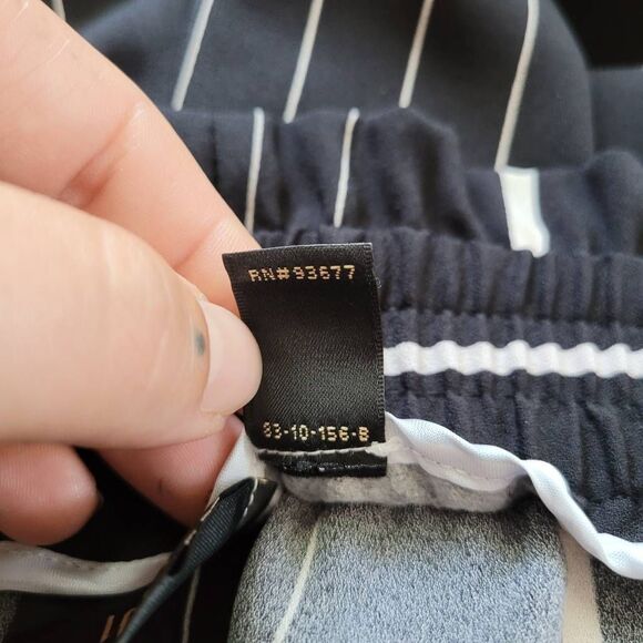 Worthington NWOT wide leg pants striped drawstring waist lightweight coastal - Picture 10 of 11